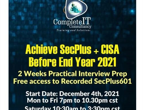 Achieve SecPlus + CISA in 6 weeks